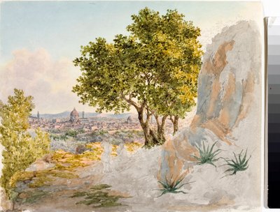 फ्लोरेंस का विहंगम दृश्य (ड्राइंग और वॉटरकलर, सीए 1825) द्वारा लुइगी गैरीबो