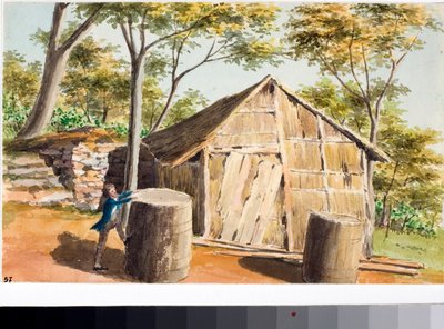 एक केबिन का दृश्य (वाटरकलर, सी। 1823) द्वारा लुइगी गैरीबो
