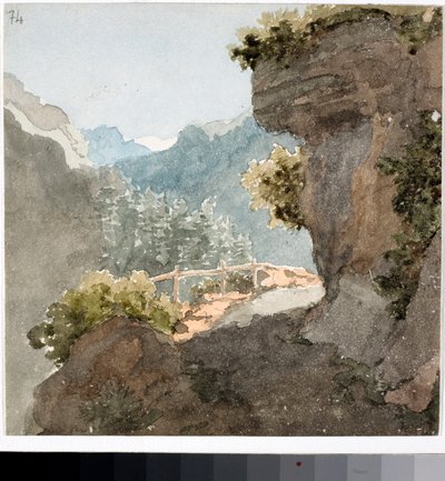 माउंटेन ट्रेल का दृश्य (वाटरकलर, सीए 1820) द्वारा लुइगी गैरीबो