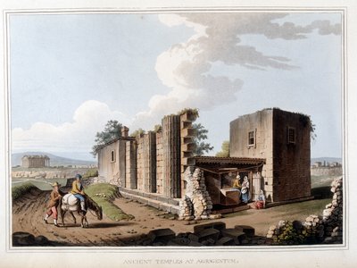 इटली में एग्रीजेंटो में प्राचीन मंदिर। लुइगी मेयर, लंदन द्वारा लिए गए मूल चित्रों से "" ओटोमन डोमिनियन में, यूरोप में, एशिया में और कुछ भूमध्यसागरीय द्वीपों के दृश्य" में द्वारा लुइगी मेयर