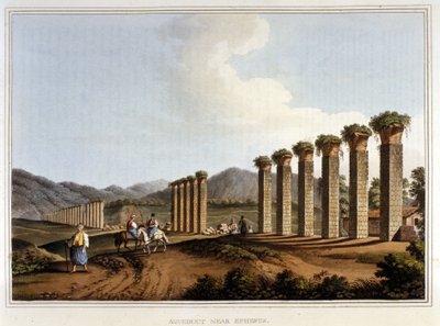 L'aqueduct a Ephese - "ऑटोमन डोमिनियन्स में दृश्य, यूरोप में, एशिया में, और कुछ भूमध्यसागरीय द्वीपों में लुइगी मेयर द्वारा लिए गए मूल चित्रों से", लंदन द्वारा लुइगी मेयर
