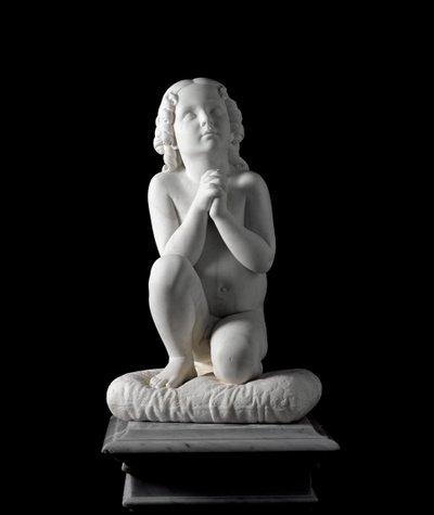 प्रार्थना में छोटा लड़का लुइगी पैम्पलोनी (1791-1847) द्वारा संगमरमर की मूर्ति, लगभग 1827। प्रिंस ओडन डि सावोइया के संग्रह से। मंद। 68x38x30 सेमी जीन, आधुनिक आर्ट गैलरी, आमंत्रण। 919 द्वारा लुइगी पम्पालोनी