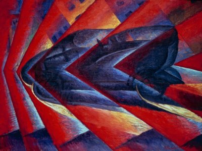 कार की गतिशीलता (या दौड़ में कार) द्वारा Luigi Russolo