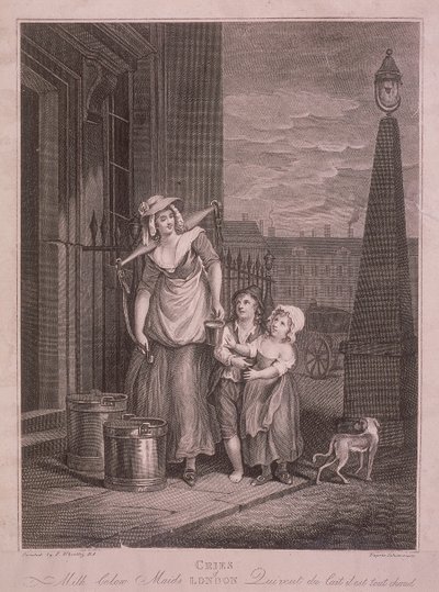 'मिल्क बॉटम मेड', क्राइज़ ऑफ़ लंदन, c1795' द्वारा लुइगी शियावोनेट्टी