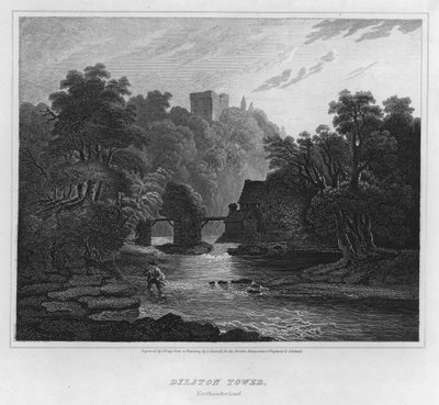 Dilston टॉवर, नॉर्थम्बरलैंड (उत्कीर्णन) द्वारा ल्यूक (बाद) क्लेनेल