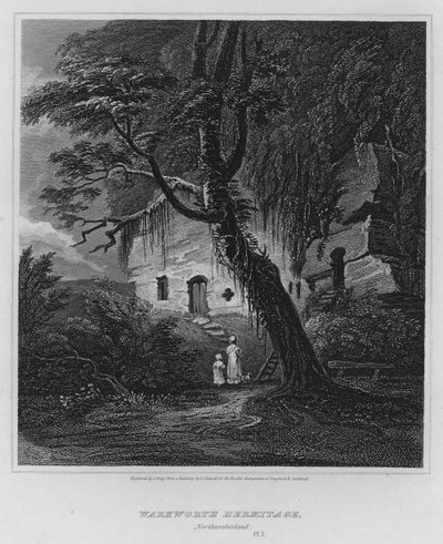 वार्कवर्थ हर्मिटेज, नॉर्थम्बरलैंड (उत्कीर्णन) द्वारा ल्यूक (बाद) क्लेनेल
