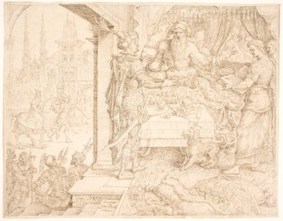 क्षयर्ष ने हामान से परामर्श किया द्वारा Maarten van Heemskerck