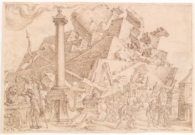 बाबेल की मीनार का विनाश द्वारा Maarten van Heemskerck