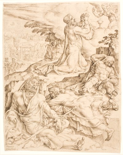 जैतून के पहाड़ पर मसीह द्वारा Maarten van Heemskerck