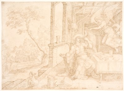 फिलिप्पुस को एक स्वर्गदूत दिखाई देता है द्वारा Maarten van Heemskerck