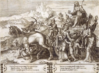 विनम्रता, प्लेट &39;iss द वाइससिटी ऑफ ह्यूमन थिंग्स&39;, 1564 से द्वारा Maarten van Heemskerck