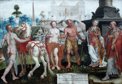 मोमोज देवताओं के कामों को दोहराता है द्वारा Maarten van Heemskerck