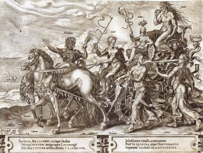 परित्याग, प्लेट 4 &39;मानव चीजों की विसंगति&39; से, 1564 द्वारा Maarten van Heemskerck
