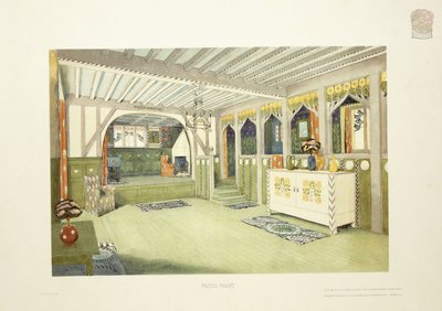 संगीत कक्ष, आइल ऑफ मैन, c.1901 (रंग लिथोग्राफ) द्वारा मैकाय ह्यूग (बाद) बैली स्कॉट