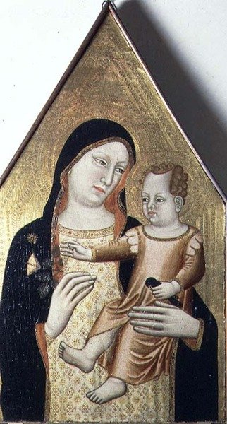 मैडोना एंड चाइल्ड, c.1340 (पैनल पर तापमान) द्वारा मेस्ट्रो डि मेज़ाना (fl.c 1340)