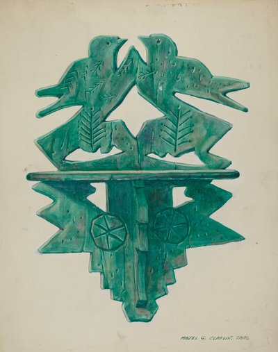बर्ड शेल्फ, सी। 1940. द्वारा माजेल जी. क्लाफलिन