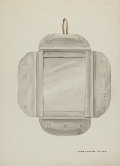 टिन मिरर फ्रेम, सी. 1937. द्वारा माजेल जी. क्लाफलिन