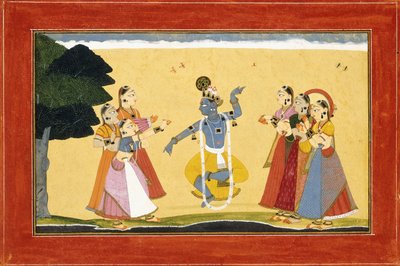 कृष्ण नृत्य से पहले काउगर्ल के रूप में वे ताली बजाते हैं, c.1730-1735 द्वारा Manaku