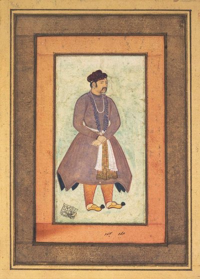 अकबर महान का चित्र 1542-1605, मुगल सम्राट, 16वीं शताब्दी का दूसरा भाग। द्वारा मनोहर