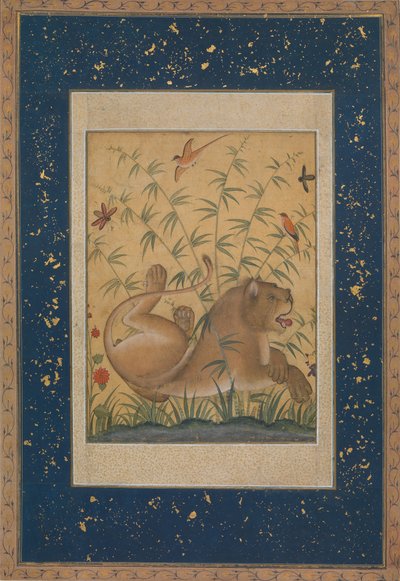 लायन एट रेस्ट, सीए। 1585. द्वारा मंसूर