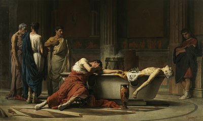 सेनेका की मृत्यु, 1871 द्वारा Manuel Domínguez Sánchez