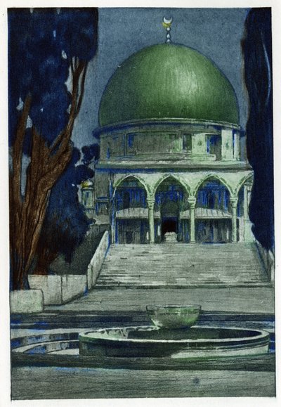 यरूशलेम में अल-अक्सा मस्जिद (अल-अक्सा)। मैनुअल ओराज़ी (1860-1934) द्वारा उत्कीर्ण, "ल'एन प्रोचेन ए जेरूसलम", पेरिस में द्वारा मैनुअल ओराज़ी
