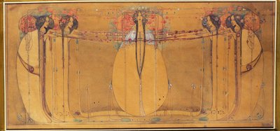 मे रानी, इनग्राम स्ट्रीट टीरूम के लिए पैनल के लिए कार्टून, c.1900 (कागज पर पानी के रंग) द्वारा मार्गरेट मैकडोनाल्ड