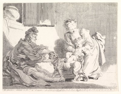 द चाइल्ड एंड बुलडॉग, 1778। द्वारा मार्गेराइट जेरार्ड