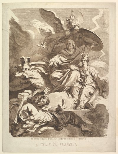 फ्रैंकलिन की प्रतिभा को, 1779। द्वारा मार्गेराइट जेरार्ड