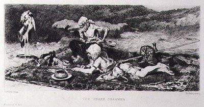 द स्नेक चार्मर, एमिल बोइल्विन द्वारा उकेरा गया (1845-99) (उत्कीर्णन) द्वारा मारियानो (बाद में) Fortuny