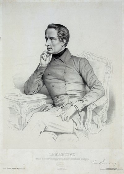 अल्फोंस डी लामार्टिन का पोर्ट्रेट 1790-1869। द्वारा मेरी अलेक्जेंड्रे मेंट अलोपे