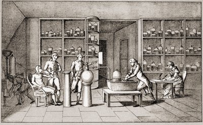 एंटोनी लॉरेंट डी लावोसियर (1743-1794), फ्रांसीसी रसायनज्ञ ने आराम से मनुष्य की सांस लेने पर एक प्रयोग किया। श्रीमती लवॉज़ियर द्वारा चित्रकारी। 18 वीं शताब्दी पेरिस। लीमेज संग्रह द्वारा मेरी ऐनी पियरेते लावोइसियर