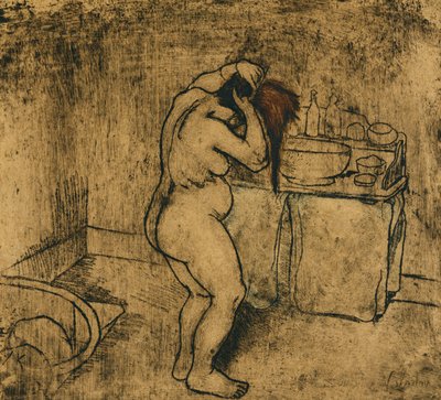 कैथरीन न्यूड कंघी अपने बाल; कैथरीन न्यूड सी कोइफ़ेंट, 1895 द्वारा Marie Clementine Valadon