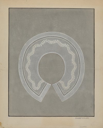 कशीदाकारी लिनन कॉलर, सी। 1936. द्वारा मैरी फैमुलारो