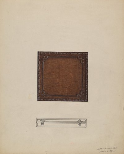 लेदर मेडल केस, 1936। द्वारा मैरी फैमुलारो
