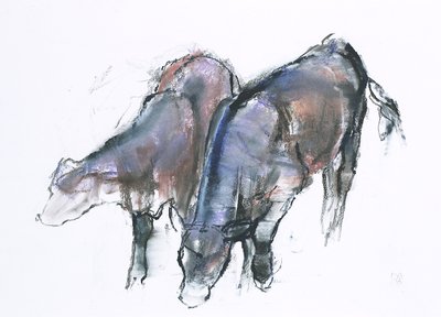 बछड़ों, 2006 (कागज पर चारकोल पूर्ववत) द्वारा मार्क एडलिंगटन