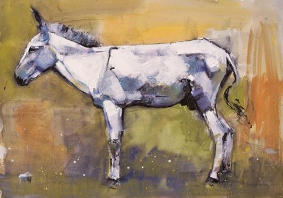 गधा स्टालियन, रोंडा, 1998 (कागज पर मिश्रित मीडिया) द्वारा Mark Adlington
