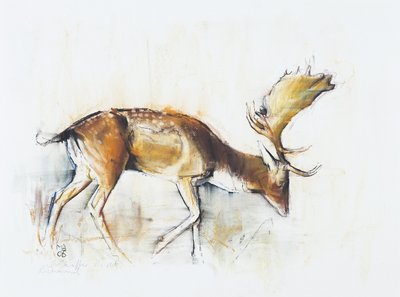 पिसानेल्लो बक, 2006 (कागज पर चारकोल पूर्ववत) द्वारा मार्क एडलिंगटन