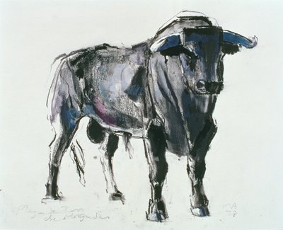 मियाजादास, 1998 की बुलिंग (कागज पर मिश्रित मीडिया) द्वारा मार्क एडलिंगटन