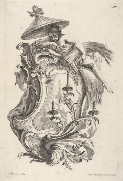 स्कोनस रिप्रेजेंटिंग समर, द वॉल कैंडलस्टिक से लेकर 4 साल, ca.1730-56। द्वारा मार्टिन एंजेलब्रेट