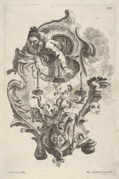 स्कॉन का प्रतिनिधित्व शीतकालीन, वॉल कैंडलस्टिक से 4 साल, ca.1730-56 पेश। द्वारा मार्टिन एंजेलब्रेट