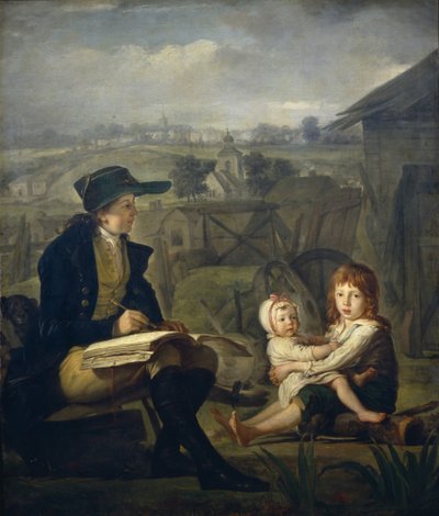 वेर्थर ड्राइंग बच्चे, 1796 द्वारा मार्टिन फर्डिनेंड क्वाडल