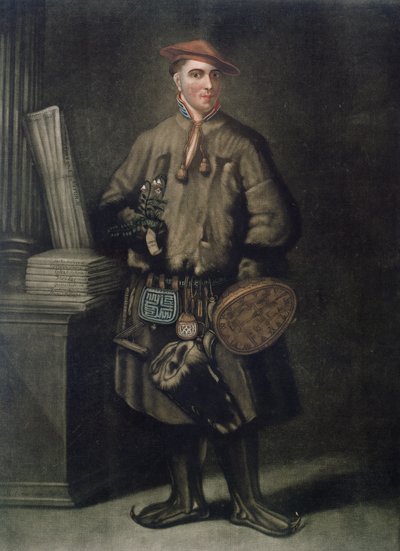 अपनी लैपलैंड ड्रेस में कैरोलस लिनियस (1707-78), हेनरी किंग्सबरी (fl.1775-98) द्वारा उत्कीर्ण, 1805 प्रकाशित द्वारा मार्टिन हॉफमैन