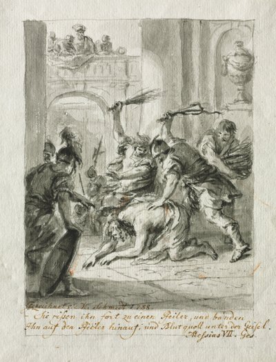 द फ्लैगेलैशन, 1788। द्वारा मार्टिन जोहान श्मिट