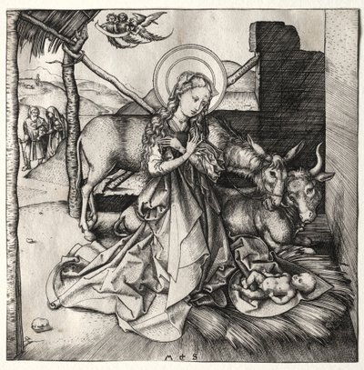 द लाइफ ऑफ क्राइस्ट: द नैटिसिटी, सी। 1480-1490। द्वारा मार्टिन शॉन्गॉउर