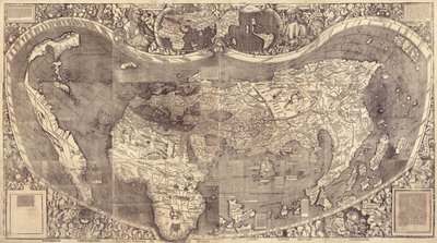 विश्व मानचित्र Universalis Cosmographia, 1507 द्वारा Martin Waldseemuller