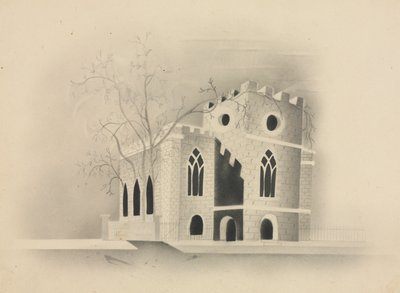 ए गोथिक चर्च बाय मूनलाइट, 1840। द्वारा मेरी अल्ताह निम्स