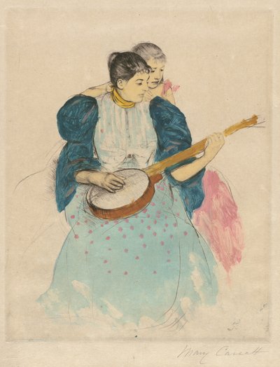 बैंजो पाठ, सी। 1893. द्वारा मैरी कसाट