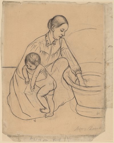 द बाथ [रेक्टो], 1890-1891। द्वारा मैरी कसाट