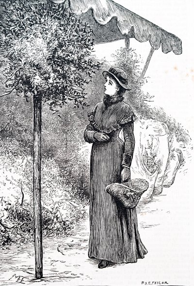 क्रिसमस की सजावट के लिए होली खरीदती एक महिला। मैरी एलेन एडवर्ड्स (1838-1934) द्वारा एक अंग्रेजी कलाकार द्वारा मैरी एलेन एडवर्ड्स